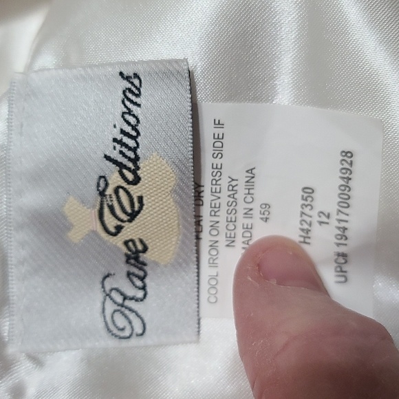 Rare Editions Girls Dress Red Shimmery Gold White Jeweled Zip Christmas 12 EUC - Picture 9 of 10